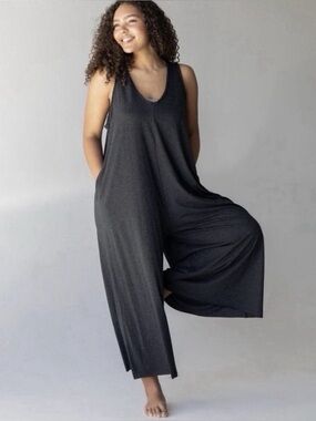 Natural Life OS dark gray Sleeveless Jumpsuit WideLeg Soft Casual Boho everyday